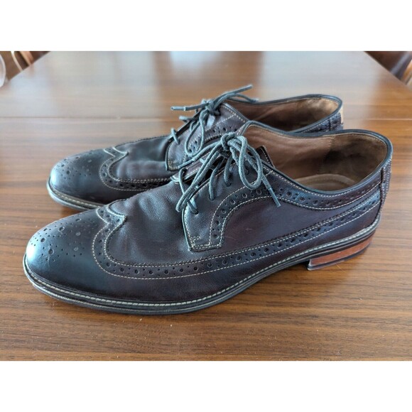 Johnston & Murphy J&M Oxfords Wingtip Dress Shoes Brown Men’s 11 D - Picture 1 of 7